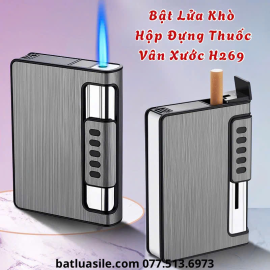 BẬT LỬA KHÒ HỘP THUỐC 2IN1 H-269 ĐỰNG ĐƯỢC 10 ĐIẾU - XÀI GAS