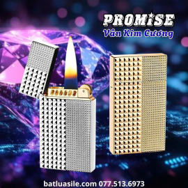  BẬT LỬA XĂNG ĐÁ PROMISE VÂN KIM CƯƠNG KIM LOẠI - XÀI XĂNG