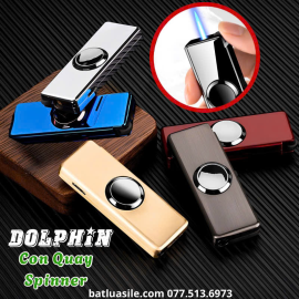 BẬT LỬA KHÒ DOLPHIN CON QUAY SPINNER TRƠN KIM LOẠI - XÀI GAS
