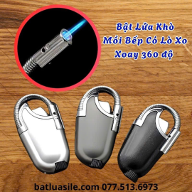 BẬT LỬA KHÒ MỒI BẾP LÒ XO XOAY 360 ĐỘ CÓ ĐÈN PIN – XÀI GAS