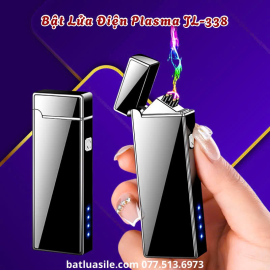 BẬT LỬA ĐIỆN TIA PLASMAS JL338 CÓ ĐÈN LED HIỂN THỊ PIN FULL BOX - SẠC ĐIỆN