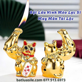 BẬT LỬA HÌNH MÈO LỰC SĨ CHIÊU MAY MẮN TÀI LỘC - XÀI GAS