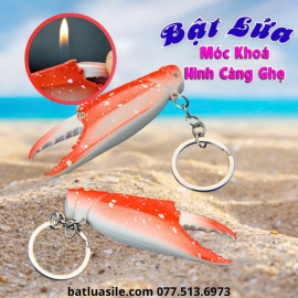 BẬT LỬA MÓC KHÓA HÌNH CÀNG GHẸ KIM LOẠI - XÀI GAS