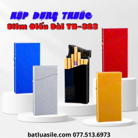 HỘP ĐỰNG THUỐC LÁ NHIỀU MÀU TH-323 DÀI SLIM ĐỂ ĐƯỢC 20 ĐIẾU KIM LOẠI - FULL BOX