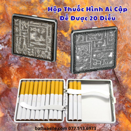 HỘP ĐỰNG THUỐC LÁ HÌNH AI CẬP HT35 ĐỂ ĐƯỢC 20 ĐIẾU - KIM LOẠI