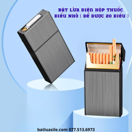 BẬT LỬA ĐIỆN KIÊM HỘP THUỐC H035 ĐỂ ĐƯỢC 20 ĐIẾU DÀI SLIM - SẠC ĐIỆN