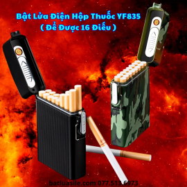 BẬT LỬA ĐIỆN HỘP THUỐC YF835 ( CÓ DÂY ĐEO ) 2IN1 ĐỰNG ĐƯỢC 16 ĐIẾU LỚN FULL BOX
