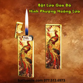 BẬT LỬA GAS ĐÁ SIÊU MỎNG HÌNH PHƯỢNG HOÀNG LỬA KIM LOẠI - XÀI GAS