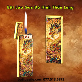 BẬT LỬA GAS ĐÁ SIÊU MỎNG HÌNH THẦN LONG KIM LOẠI - XÀI GAS