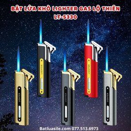 BẬT LỬA KHÒ LIGHTER GAS LỘ THIÊN LT-5330 NHIỀU MÀU KIM LOẠI - XÀI GAS
