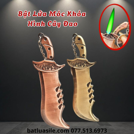 BẬT LỬA KHÒ MÓC KHOÁ HÌNH CÂY ĐAO KIM LOẠI - XÀI GAS
