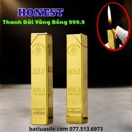 BẬT LỬA HONEST THANH DÀI VÀNG BÓNG 999.9 KIM LOẠI - XÀI GAS
