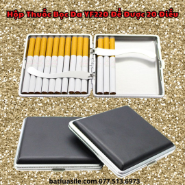 HỘP ĐỰNG THUỐC LÁ BỌC DA YF220 ĐỂ ĐƯỢC 20 ĐIẾU - KIM LOẠI