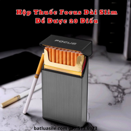 HỘP ĐỰNG THUỐC LÁ FOCUS YH092 DÀI SLIM ĐỂ ĐƯỢC 20 ĐIẾU - FULL BOX