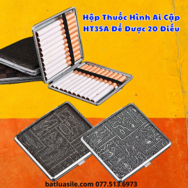 HỘP ĐỰNG THUỐC LÁ HÌNH AI CẬP HT35A ĐỂ ĐƯỢC 20 ĐIẾU - KIM LOẠI