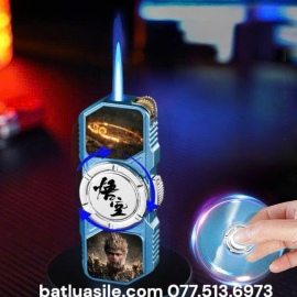 BẬT LỬA KHÒ GAS ĐÁ RÃNH TAY CON QUAY HÌNH NGỘ KHÔNG WUKONG KIM LOẠI - XÀI GAS