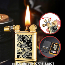 BẬT LỬA  XĂNG ĐÁ PROMISE HỌA TIẾT HÌNH RỒNG FULLBOX - XÀI XĂNG