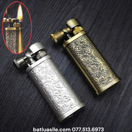 BẬT LỬA XĂNG ĐÁ PROMISE PR320 HOA VĂN ĐÁNH LỬA NGANG - XÀI XĂNG