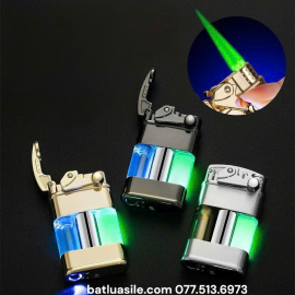 BẬT LỬA KHÒ CHIEF CF-323 GAS LỘ THIÊN BÚNG TAY ĐÁNH LỬA DẠ QUANG CÓ ĐÈN LED FULL BOX  - XÀI GAS