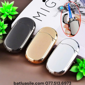 BẬT LỬA KHÒ HÌNH BẦU DỤC TRƠN BÓNG KIM LOẠI - XÀI GAS