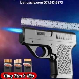 BẬT LỬA KHÒ HỘP THUỐC FOCUS HÌNH CÂY SÚNG 2IN1 TẶNG KÈM 3 HỘP ĐỰNG THUỐC THAY THẾ - XÀI GAS