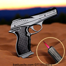 BẬT LỬA KHÒ HÌNH SÚNG PISTOL M9 SIZE 14CM KIM LOẠI - XÀI GAS