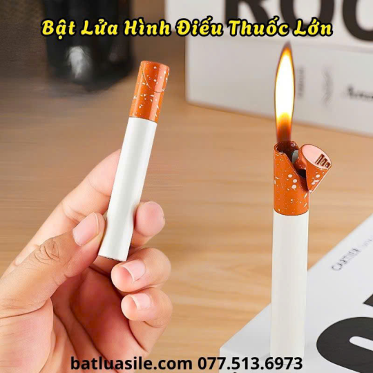 BẬT LỬA HÌNH ĐIẾU THUỐC LỚN KIM LOẠI – XÀI GAS