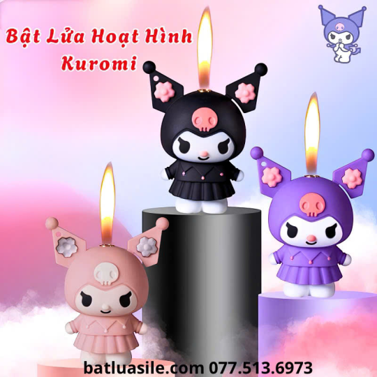  BẬT LỬA MÓC KHOÁ HÌNH KUROMI CÓ DÂY ĐEO FULL BOX – XÀI GAS