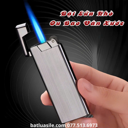 BẬT LỬA KHÒ GAS ĐÁ RÃNH TAY OU BAO VÂN XƯỚC SIÊU MỎNG – XÀI GAS