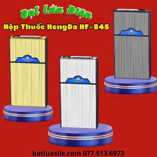 BẬT LỬA ĐIỆN HỘP THUỐC 2IN1 HENGDA HF-845 ĐỰNG ĐƯỢC 20 ĐIẾU - SẠC ĐIỆN 