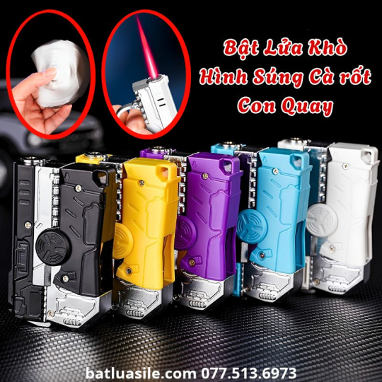 BẬT LỬA KHÒ HÌNH SÚNG CÀ RỐT CON QUAY GẤP GỌN 2IN1 FULL BOX - XÀI GAS
