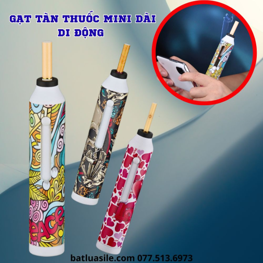 GẠT TÀN THUỐC MINI DÀI NHIỀU HÌNH DI ĐỘNG KÈM 3 ĐẦU THAY THẾ - FULL BOX