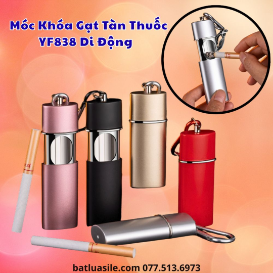MÓC KHÓA KIÊM GẠT TÀN THUỐC YF838 MINI DI ĐỘNG - KIM LOẠI