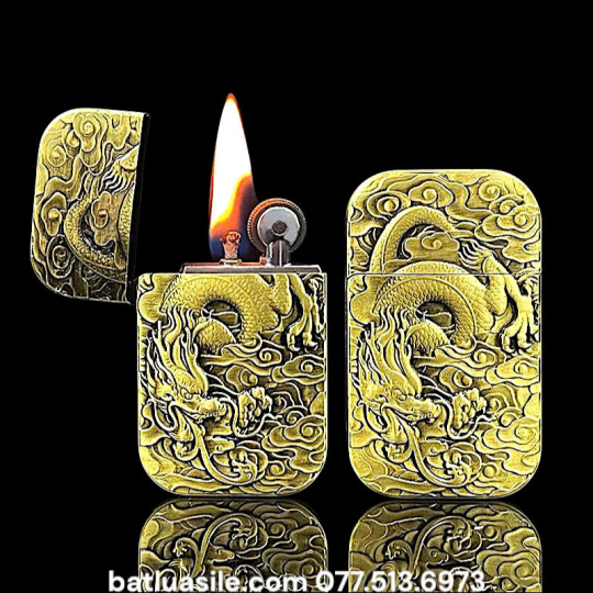 BẬT LỬA XĂNG ĐÁ DOLPHIN 1 BÁNH XE HÌNH RỒNG H-002 - XÀI XĂNG
