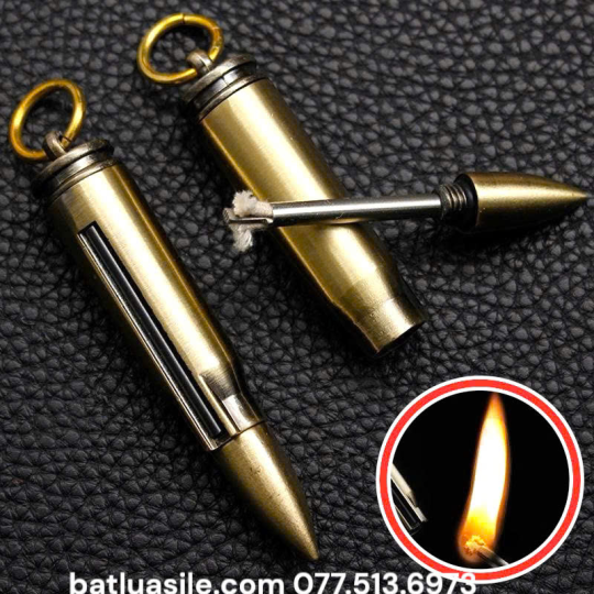 BẬT LỬA MÓC KHÓA DIÊM XĂNG VĨNH CỮU HÌNH VIÊN ĐẠN - XÀI XĂNG