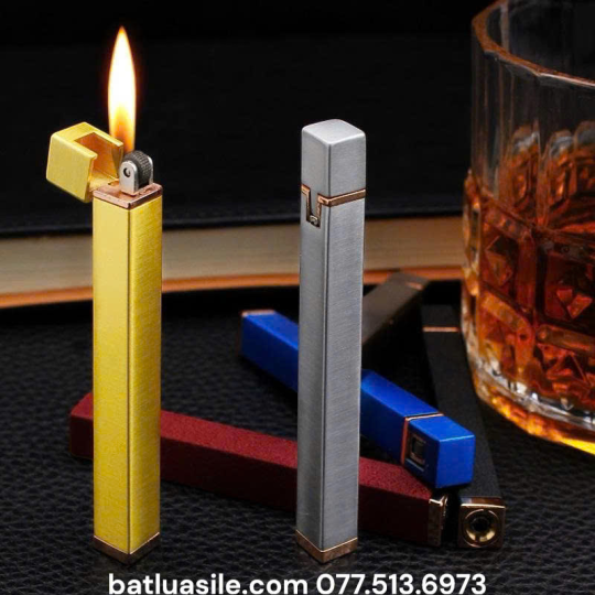 BẬT LỬA GAS ĐÁ ZORRO SH-369 HÌNH THANH DÀI TRƠN KIM LOẠI - XÀI GA