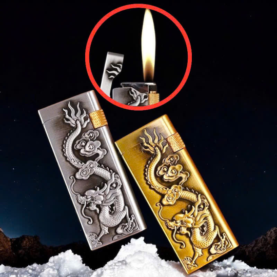 BẬT LỬA PROMISE HÌNH RỒNG KHẮC NỔI KIM LOẠI - XÀI GAS