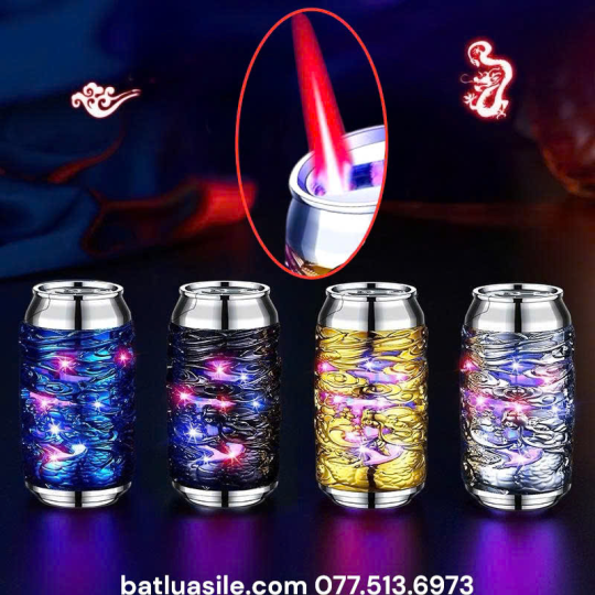 BẬT LỬA KHÒ LON NƯỚC HÌNH RỒNG NỔI CÓ ĐÈN NHẤP NHÁY - XÀI GAS