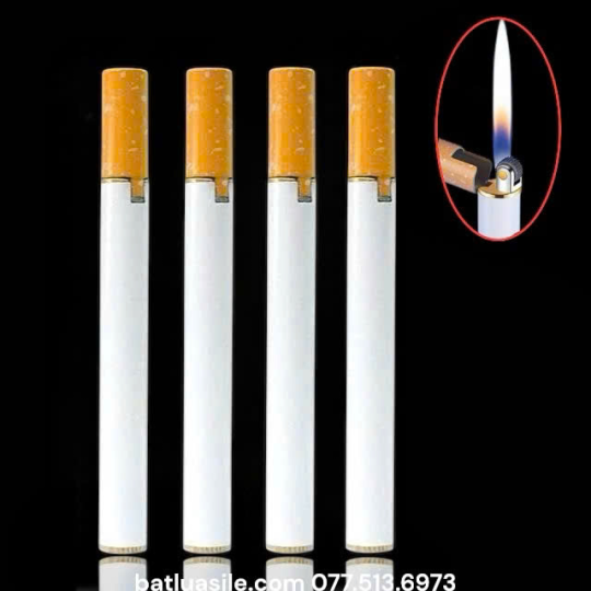 BẬT LỬA GAS ĐÁ RÃNH TAY HÌNH ĐIẾU THUỐC LÁ KIM LOẠI - XẢI GAS