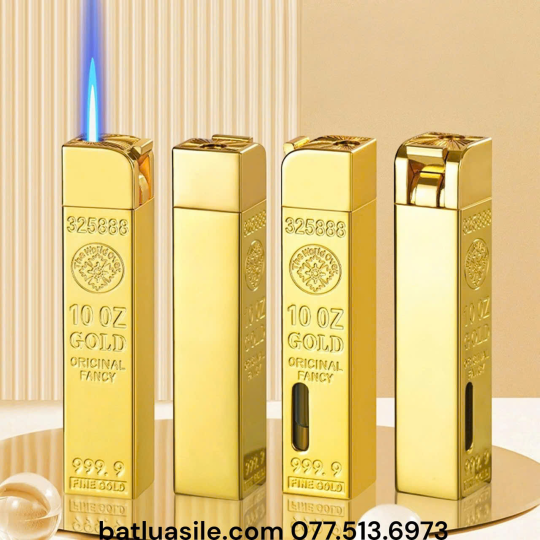 BẬT LỬA KHÒ HONEST GAS LỘ THIÊN HÌNH THANH VÀNG 999.9 KIM LOẠI - XÀI GAS