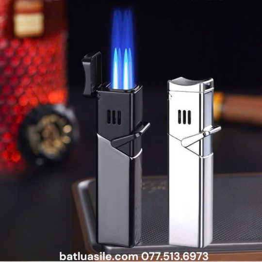 BẬT LỬA KHÒ 4 TIA GAS LỘ THIÊN HONEST 520 CÓ LED ĐÈN NHẤP NHÁY - XÀI GAS