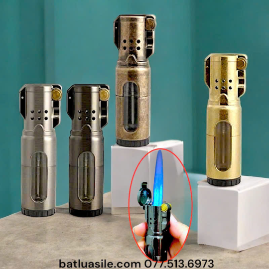 BẬT LỬA KHÒ 3 TIA GAS ĐÁ RÃNH TAY JOBON 663 LỘ THIÊN FULLBOX - XÀI GAS