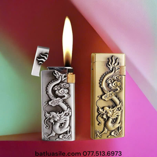BẬT LỬA PROMISE HÌNH RỒNG DẬP NỔI KIM LOẠI - XÀI GAS