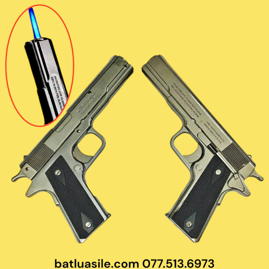 BẬT LỬA KHÒ HÌNH SÚNG M9 SIZE 17CM KIM LOẠI - XÀI GAS