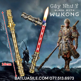 BẬT LỬA THIẾT BẢNG NGỘ KHÔNG WUKONG DÀI 18CM ( GẬY NHƯ Ý) - ( XÀI GA ) - ( # ĐỎ, # VÀNG )