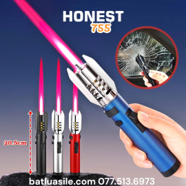BẬT LỬA KHÒ HONEST 755 TIA CỰC MẠNH SIZE 20.5CM - CHỨC NĂNG TỰ VỆ THOÁT HIỂM ( FULL BOX ) - ( XÀI GA )