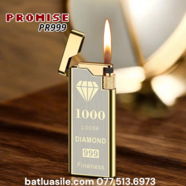 BẬT LỬA GA ĐÁ PROMISE PR999 SIÊU MỎNG ĐÁNH LỬA NGANG ( XÀI GA ) - ( FULLBOX )