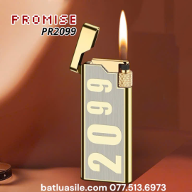 BẬT LỬA GA ĐÁ PROMISE PR2099 SIÊU MỎNG ĐÁNH LỬA NGANG ( XÀI GA ) - ( FULLBOX )