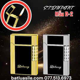 BẬT LỬA S.T.DUPONT GAS ĐÁ PHỦ SƠN MÀI ĐEN MẪU D-2 ( XÀI GA )