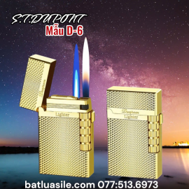BẬT LỬA DUPONT GAS ĐÁ 2 CHẾ ĐỘ LỬA VÂN KIM CƯƠNG MẪU D-6 ( XÀI GA ) - ( FULL BOX )